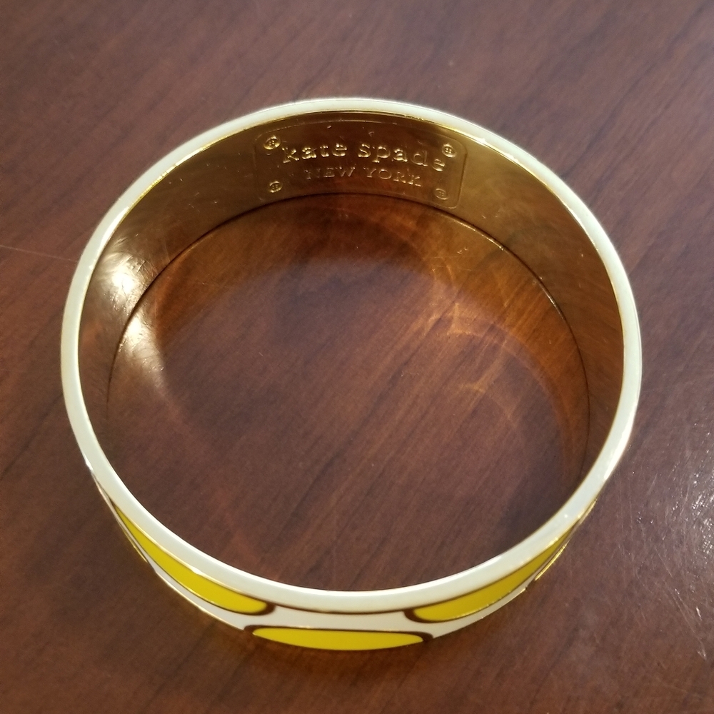 Kate Spade A Place In The Sun Gold And White Bangle Bracelet - Picture 12 of 12